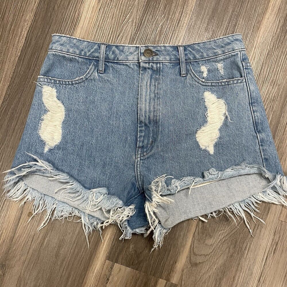 Show Me‎ Your MuMu Houston High-Waisted Jean Shorts Size 29 Made in USA